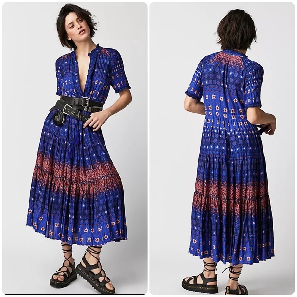 New! Free People Rare Feeling Maxi Dress 💙❤️ Small